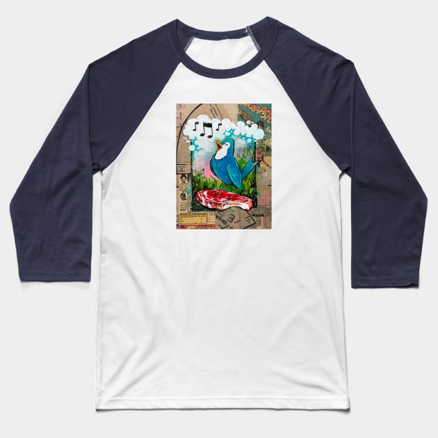 Morning Sing Song Baseball T-Shirt by GnarledBranch